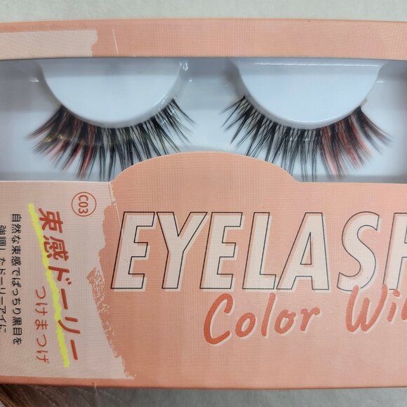 Color Wink Red Mix False Eyelashes [Japanese Edition] [NWOT] - Picture 4 of 6